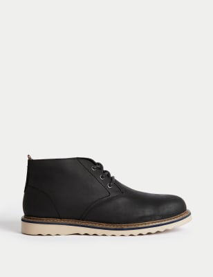 

Mens M&S Collection Leather Chukka Boots - Black, Black