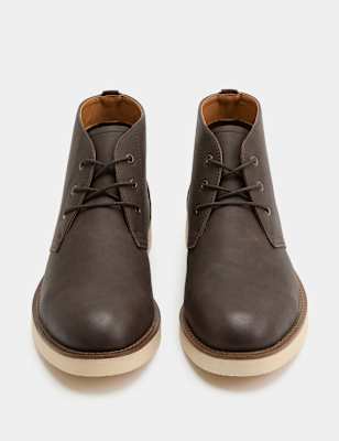 Mens M&S Desert Boots, Dark Brown