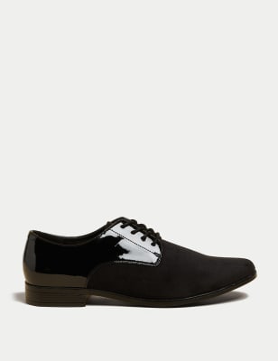 

Mens M&S Collection Velvet and Patent Derby Shoes - Black, Black