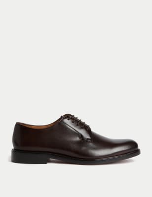 

Mens M&S SARTORIAL Leather Derby Shoes - Dark Brown, Dark Brown