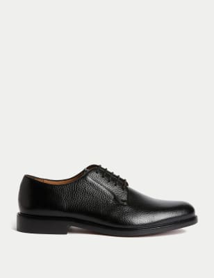 

Mens M&S SARTORIAL Leather Derby Shoes - Black, Black
