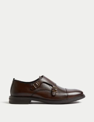 

Mens Autograph Leather Monk Strap Shoes - Brown, Brown