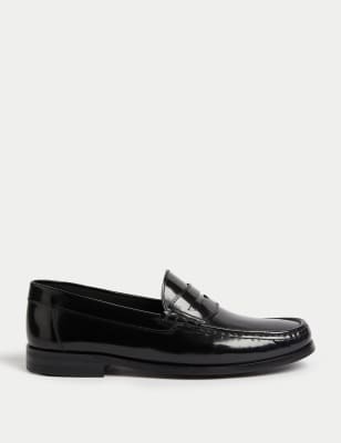 

Mens M&S Collection Leather Loafers - Black, Black