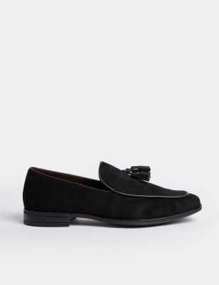 

Mens M&S Collection Velvet Loafers - Black, Black