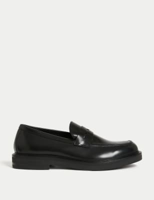 

Mens Autograph Leather Slip-On Loafers - Black, Black