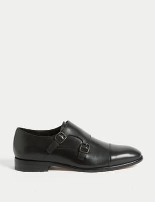 

Mens M&S Collection Leather Monk Strap Shoes, Black