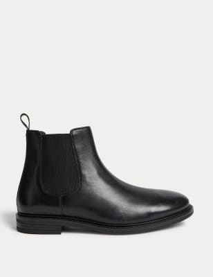 

Mens Autograph Wide Fit Leather Chelsea Boots - Black, Black