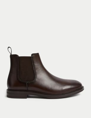 

Mens Autograph Leather Pull-On Chelsea Boots - Dark Brown, Dark Brown