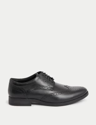 

M&S Collection Zapatos brogue de ancho especial de piel Airflex™Mens - Black, Black