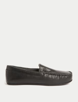 

Mens M&S Collection Moccasin Slippers - Black, Black