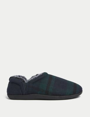 

Mens M&S Collection Checked Slippers - Navy Mix, Navy Mix