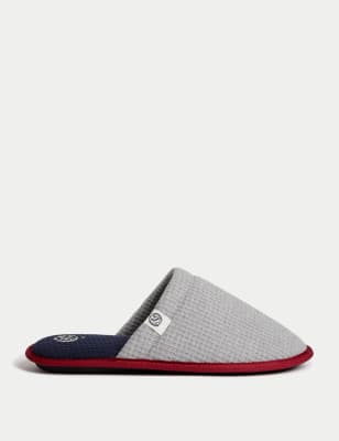 

Mens M&S Collection Waffle Mule Slippers with Freshfeet™ - Grey, Grey