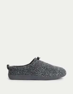 

Mens M&S Collection Fleece Lined Mule Slippers with Freshfeet™ - Grey Mix, Grey Mix