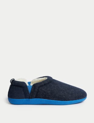 

Mens M&S Collection Textured Slippers with Freshfeet™ - Navy, Navy