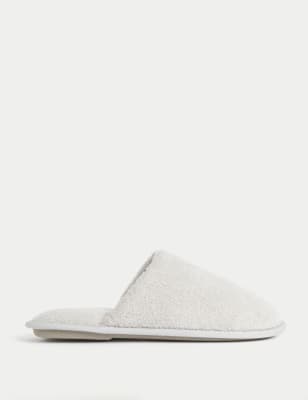 

Mens M&S Collection Towelling Mule Slippers with Freshfeet™, Light Grey