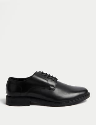 

Mens M&S Collection Leather Derby Shoes, Black