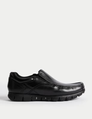 

Mens M&S Collection Leather Slip On - Black, Black