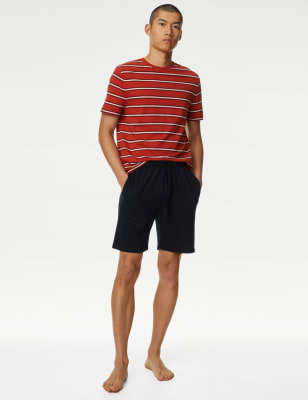 

Mens M&S Collection Pure Cotton Striped Pyjama Set - Orange Mix, Orange Mix
