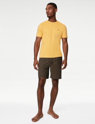 

Mens M&S Collection Schlafanzugset aus reiner Baumwolle mit Nashornmotiv - Yellow Mix, Yellow Mix