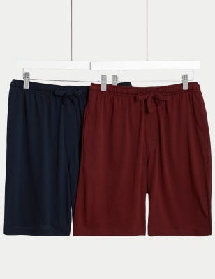 

Mens M&S Collection 2pk Pure Cotton Jersey Pyjama Shorts - Burgundy Mix, Burgundy Mix