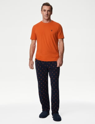 

Mens M&S Collection Pure Cotton Lobster Print Pyjama Set - Orange Mix, Orange Mix