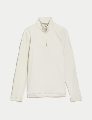 

Mens Autograph Fleece Half Zip Loungewear Top - Ivory, Ivory