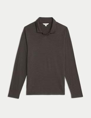 

Mens Autograph Gestreiftes Loungewear-Oberteil aus Baumwolle-Modal-Mischgewebe - Black Mix, Black Mix
