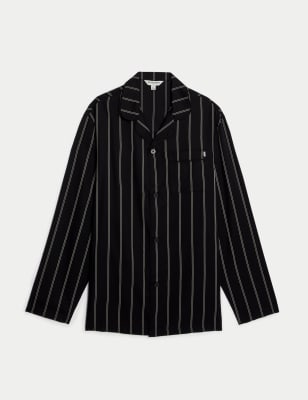 

Mens Autograph Lyocell Striped Pyjama Top - Black/White, Black/White