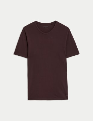

Mens Autograph T-Shirt aus Supima®-Baumwolle und Modal - Raisin, Raisin