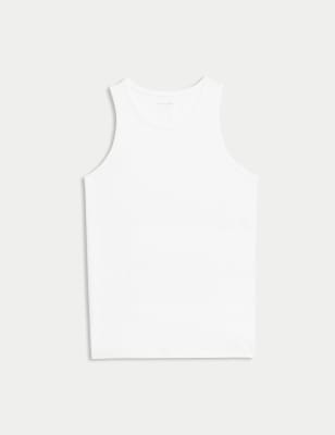 

Mens Autograph Supima® Cotton Modal Sleeveless Vest - White, White