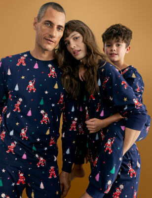 

Mens M&S Collection Men's Disco Santa Family Christmas Pyjama Set - Navy Mix, Navy Mix