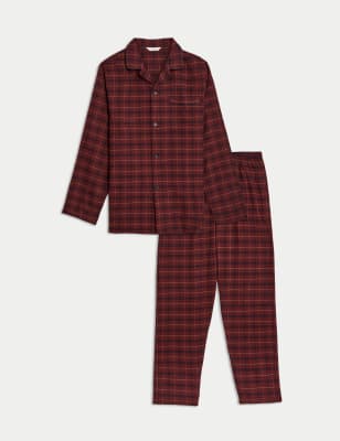 

Mens M&S Collection Brushed Cotton Checked Pyjama Set - Burgundy Mix, Burgundy Mix