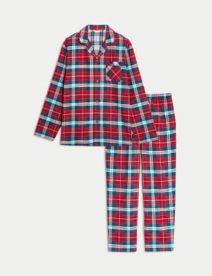 

Mens M&S Collection Pure Cotton Checked Pyjama Set - Red Mix, Red Mix