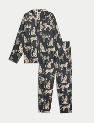 

Mens M&S Collection Men's Zebra & Cheetah Family Christmas Pyjama Set - Grey Mix, Grey Mix