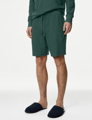 

Mens M&S Collection Pure Cotton Waffle Loungewear Shorts - Smokey Green, Smokey Green