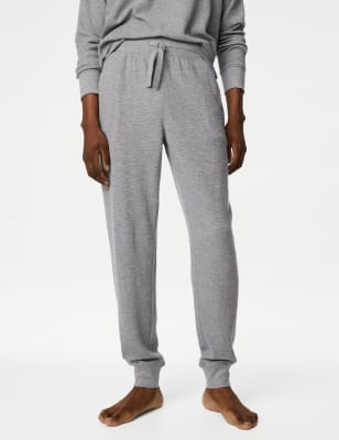 

Mens M&S Collection Jogginghose aus reiner Baumwolle mit Waffelmuster - Grey Marl, Grey Marl