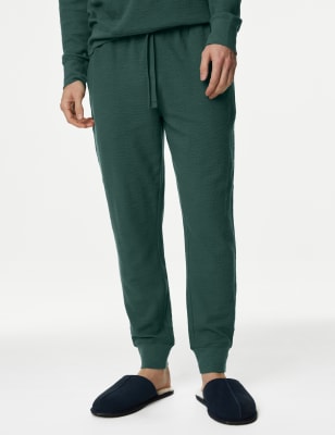 

Mens M&S Collection Pure Cotton Waffle Jogger Bottoms - Smokey Green, Smokey Green