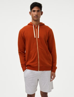 

Mens M&S Collection Hoodie mit hohem Baumwollanteil und Reißverschluss - Burnt Orange, Burnt Orange