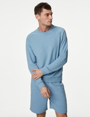 

M&S Collection Sudadera de algodón informalMens - Light Blue, Light Blue