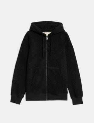 

Mens M&S Collection Zip Up Hoodie - Black, Black