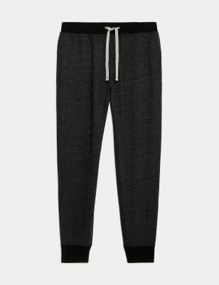 

Mens M&S Collection Pure Cotton Textured Joggers - Black Mix, Black Mix