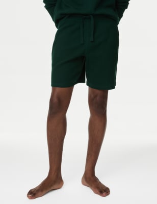 

Mens M&S Collection Pure Cotton Waffle Loungewear Shorts - Bottle Green, Bottle Green