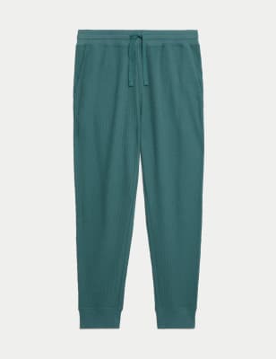 

Mens M&S Collection Loungewear-Hose aus reiner Baumwolle mit Waffelmuster - Teal Green, Teal Green