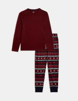 

Mens M&S Collection Pure Cotton Fair Isle Pyjama Set - Burgundy Mix, Burgundy Mix