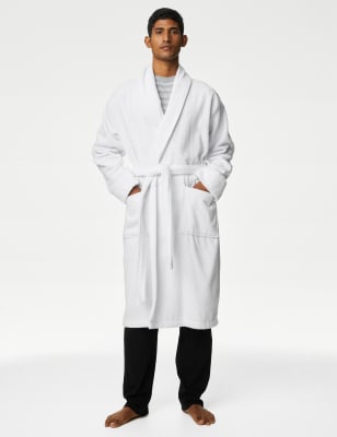 

Mens M&S Collection Pure Cotton Towelling Dressing Gown - White, White
