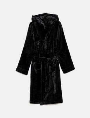 

Mens Autograph Fleece Supersoft Hooded Dressing Gown - Black, Black