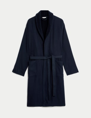 

Mens M&S Collection Pure Cotton Waffle Dressing Gown - Dark Navy, Dark Navy