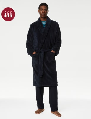 

Mens M&S Collection Fleece Dressing Gown - Dark Navy, Dark Navy