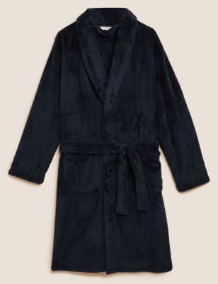 

Mens M&S Collection Fleece Supersoft Dressing Gown - Dark Navy, Dark Navy