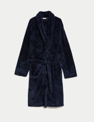 

Mens M&S Collection Fleece Supersoft Dressing Gown - Midnight Navy, Midnight Navy